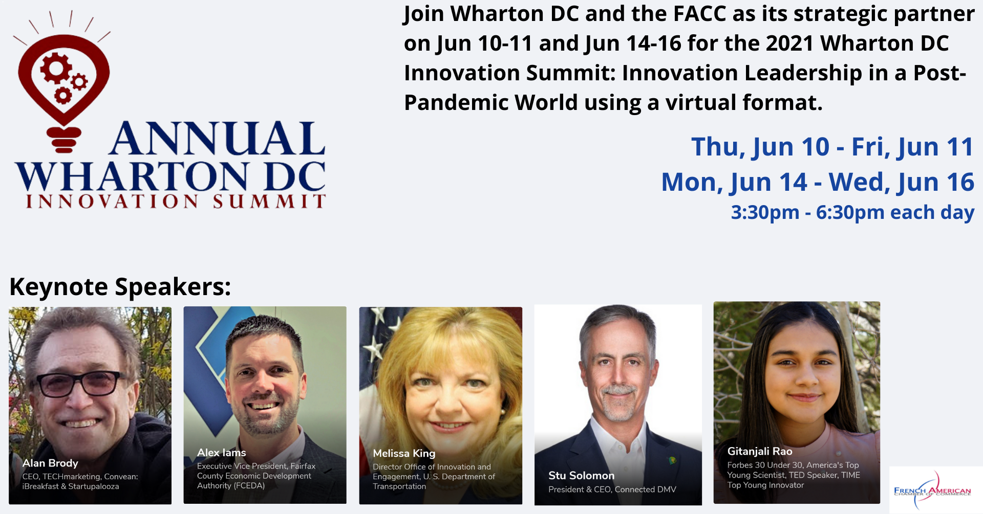 Wharton Innovation Summit 2021 FACC Washington D.C. Chapter